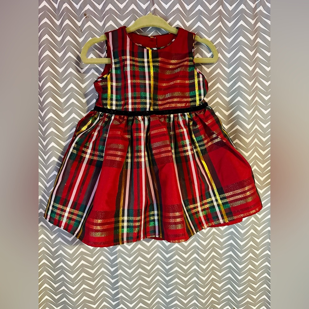 Pippa & Julie | Red Plaid Holiday Dress, Size 6/9m
